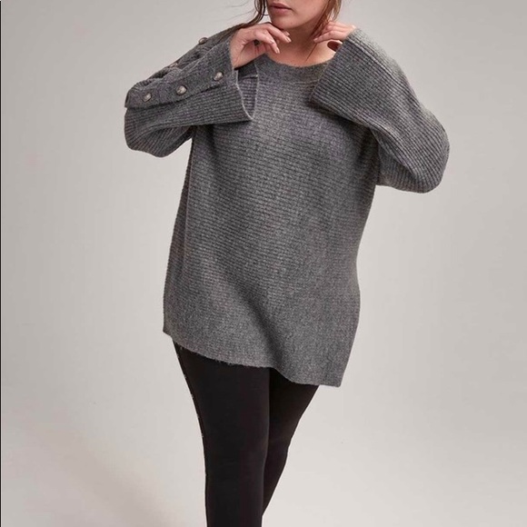 Rachel Roy Adley Button Sleeve Sweater - Picture 7 of 8